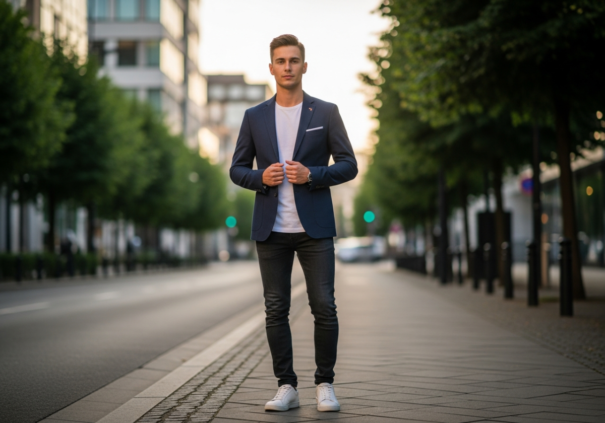 Marynarka i T-shirt – jak łączyć styl formalny z casualowym?